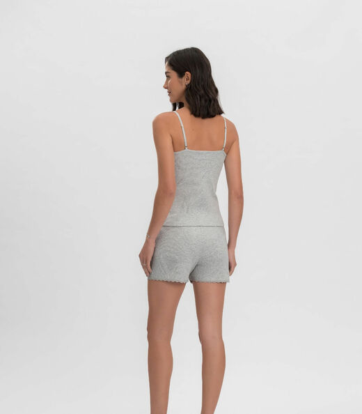 Pijama Curto Feminino Mensageiro Dos Sonhos Cinza