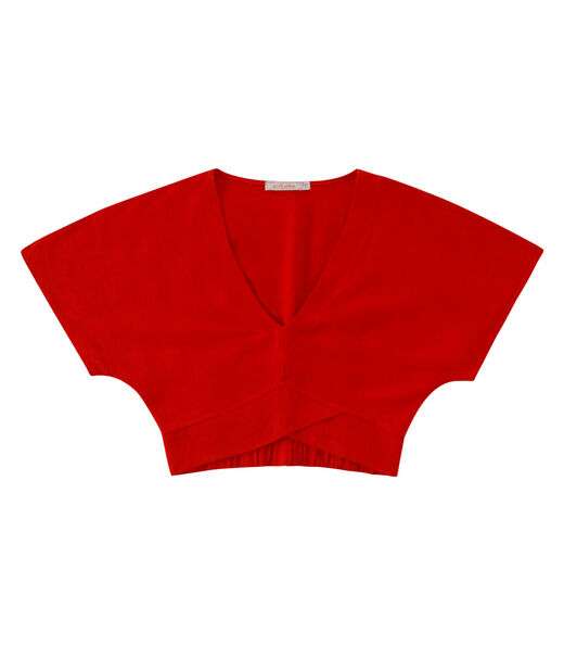 Blusa Cropped Feminina Em Linho Endless Vermelho