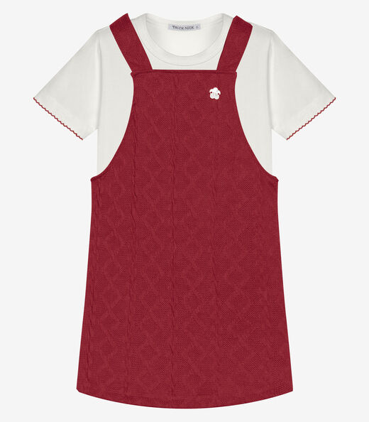 Image_Conjunto Infantil Blusa Com Salopete Trick Nick Vermelho