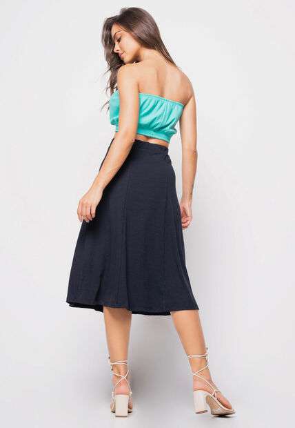 Cropped  Tomara Que Caia Malha Canelada Verde