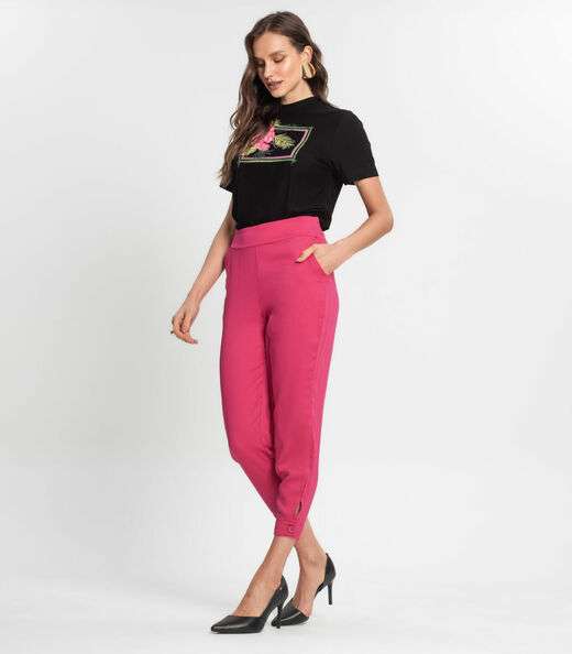 Calça Em Viscose Feminina Endless Rosa