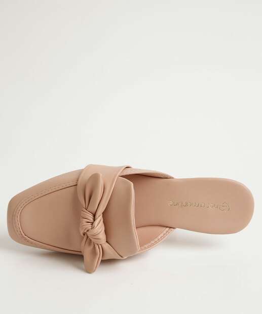Mule Feminino Bico Quadrado Laço