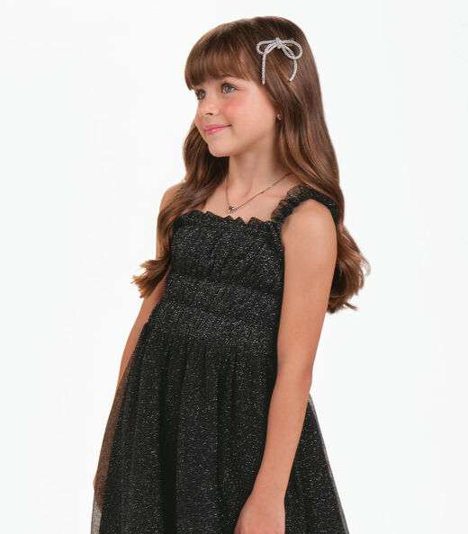 Vestido Menina Cotton Leve Trick Nick Preto