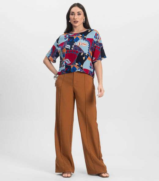 Blusa Feminina Estampada Infinita Cor Azul