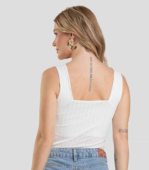 Regata Canelada Feminina Infinita Cor Bege