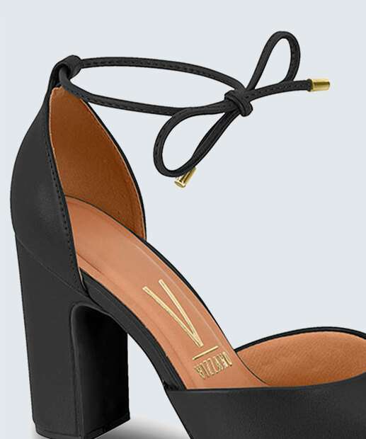Scarpin Feminino Salto Grosso Amarração Vizzano 