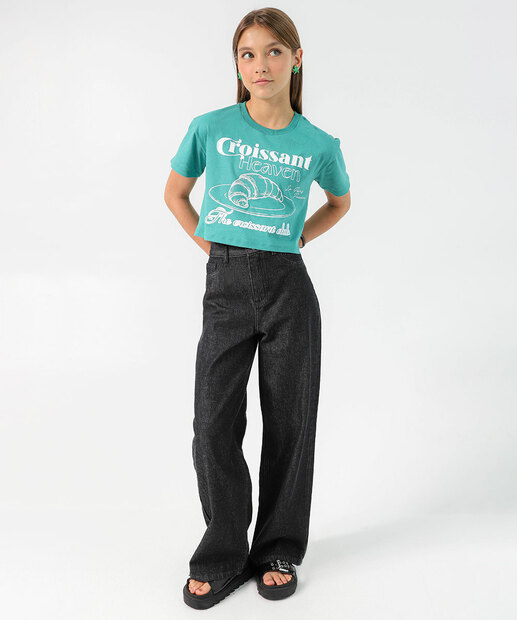 Blusa Juvenil Cropped Estampado Marisa Tam 10 a 16 Verde