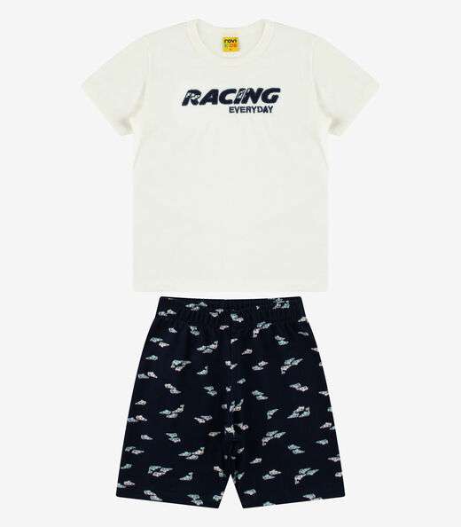 Conjunto Camiseta com Bermuda Menino Rovi Kids Bege