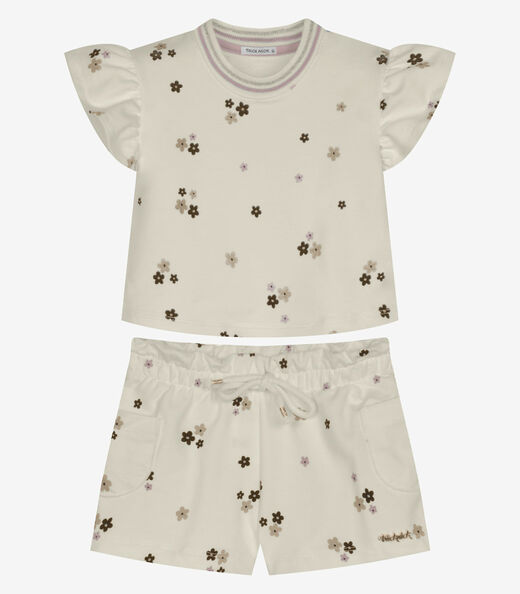 Image_Conjunto Menina Blusa Com Shorts Trick Nick Bege