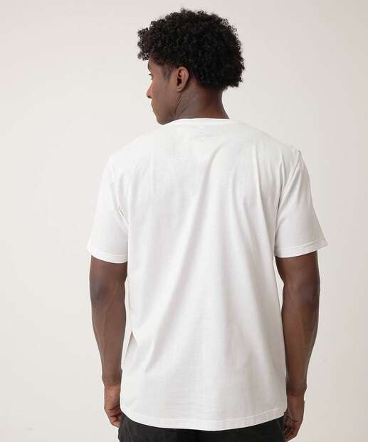 Camiseta Masculina Estampa Frase Marisa Off White