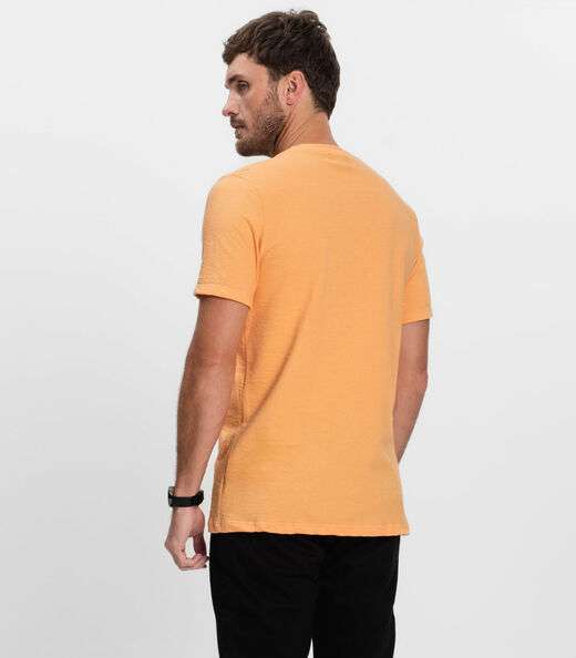 Camiseta Masculina Manga Curta Malhão Diametro Laranja