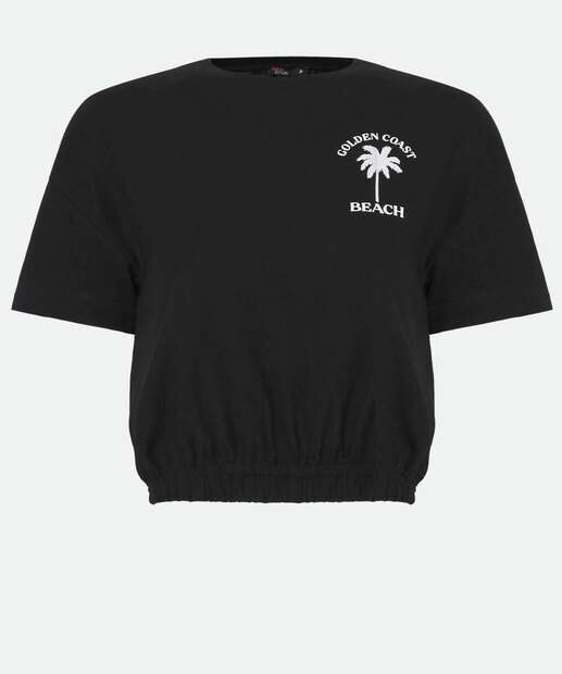 Blusa Feminina Estampa Frontal Manga Curta Marisa