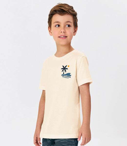 Conjunto Infantil Camiseta Com Bermuda Trick Nick Bege
