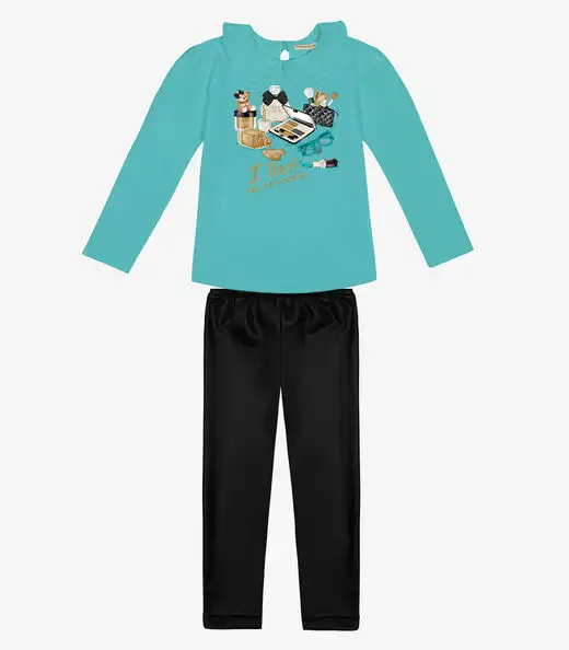 Conjunto Infantil Blusa Com Legging Trick Nick Azul