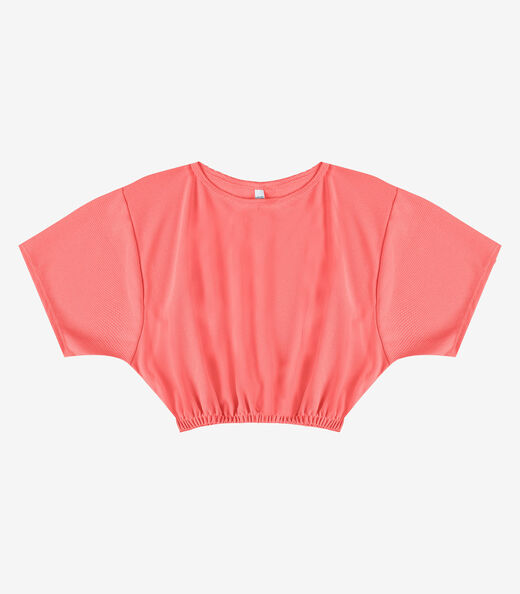 Blusa Feminina Elástico Na Cintura Infinita Cor Laranja