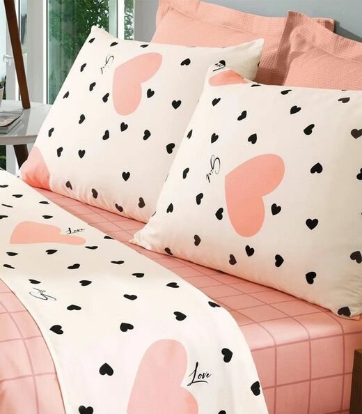 Jogo Capa de Edredom Queen 3 Peças Lar e Lazer Bege