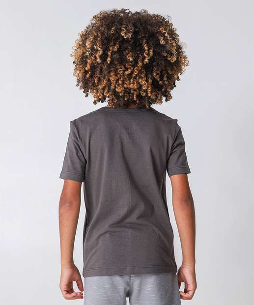 Camiseta Infantil Stitch Tam 4 a 10 Grafite