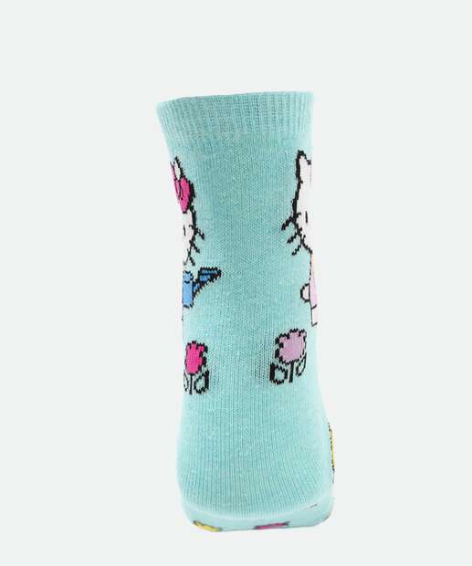 Kit 2 Meias Soquete Feminina Hello Kitty Lilás