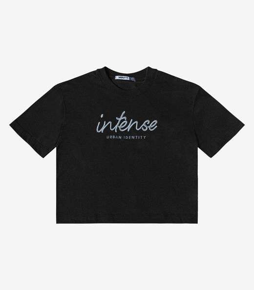 T- Shirt Bordada Feminina Minty Preto