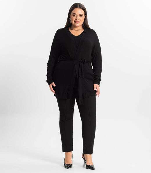 Cardigan Plus Size Feminino Secret Glam Preto