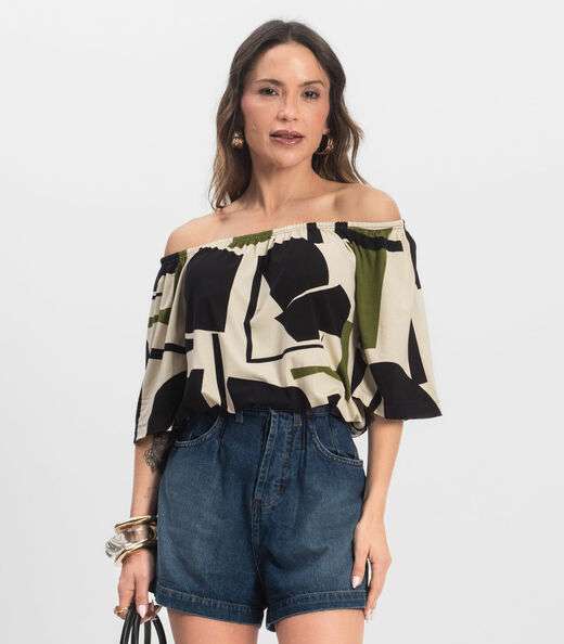 Blusa Feminina Ciganinha Infinita Cor Preto
