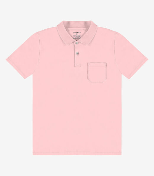 Polo Masculina Com Bolso Cotton Leve Diametro Rosa