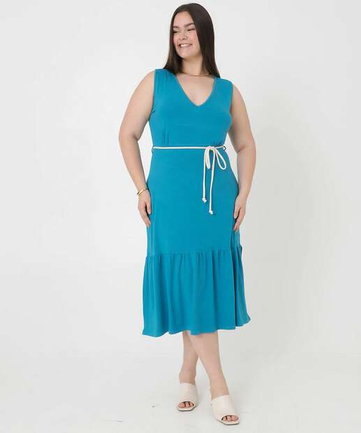 Image_Vestido Plus Size Feminino Midi Fenda Marisa
