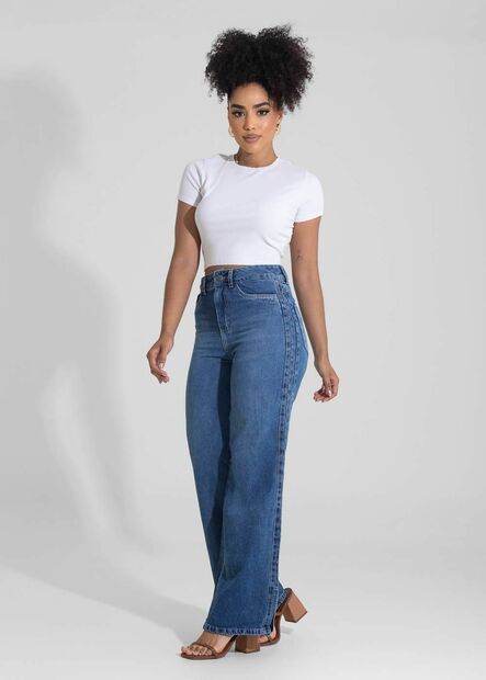 Cal?a Jeans Sawary Wide Leg Strass - 282871