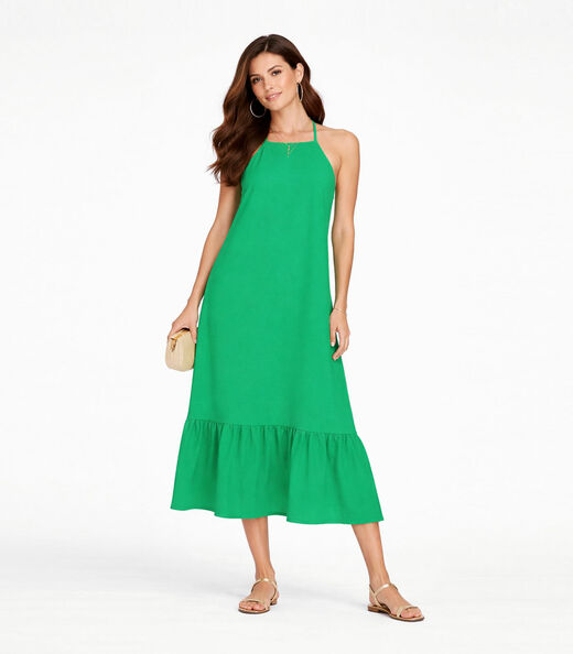 Image_Vestido Longo De Alça E Recorte Maria Infinita Cor Verde