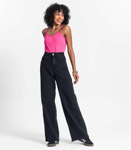 Blusa de Alça Feminina Viscotorcion Básica Rovitex Rosa