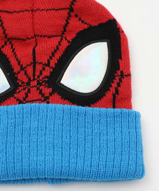Touca Infantil Tricô Bordado Homem Aranha Marvel