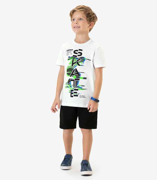 Conjunto Infantil Masculino Skate Rovi Kids Branco