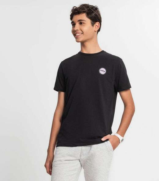 Camiseta Juvenil Menino Minty Preto