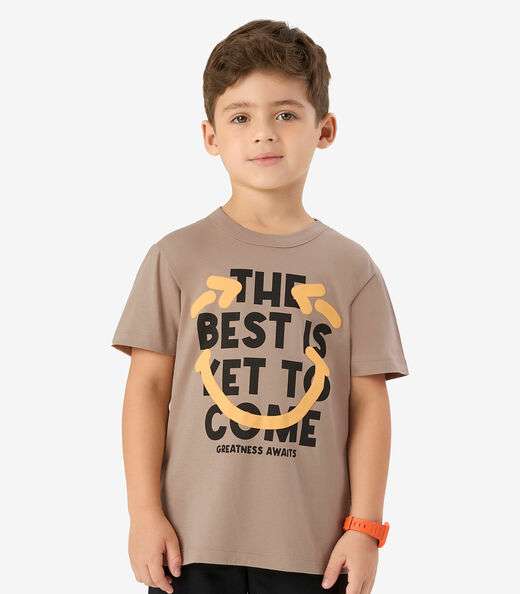 Conjunto Machão c Bermuda em Meia Malha Rovi Kids Marrom