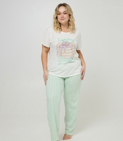 Image_Pijama Longo Plus Feminino Meia Malha Evanilda Verde