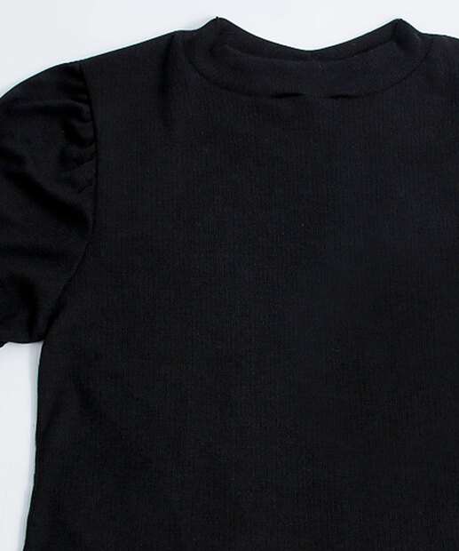 Blusa Feminina Canelada Gola Alta Manga Longa Marisa