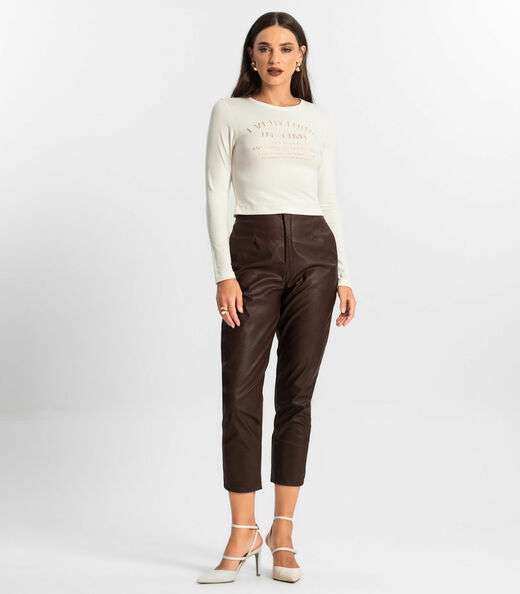 Blusa Feminino Manga Longa Endless Bege