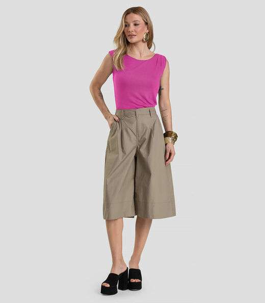 Regata Feminina em Visco Tricot Dianna Rosa