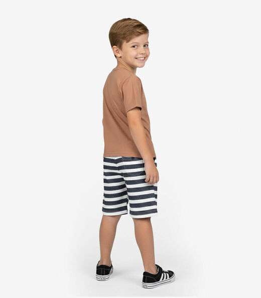 Conjunto Infantil Curto Verão Menino Select Marrom