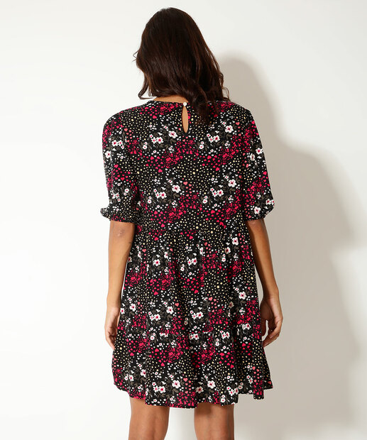 Vestido Feminino Estampa Floral Manga 3/4 Marisa