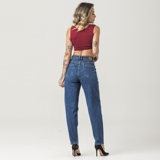 Calça Mom Feminina Cós Alto Zune