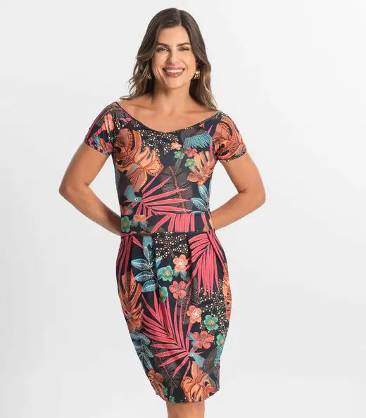 Vestido Feminino Curto Em Liganete Select Preto