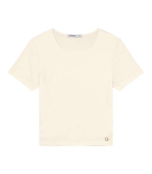 Blusa De Viscotorcion Básica Feminina Endless Bege