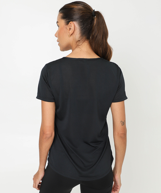 Blusa Feminina Fitness Básica Dry Fit Marisa Preto