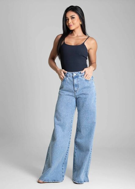 Calça Jeans Sawary Super Wide Leg - 282624