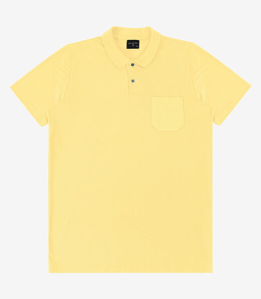 Polo Masculina Pique Diametro Amarelo