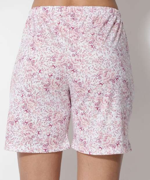 Pijama Feminino Floral Manga Curta Marisa  