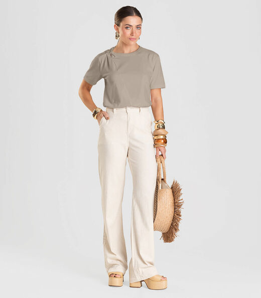 Blusa Feminina Com Detalhe em Nó Dianna Marrom