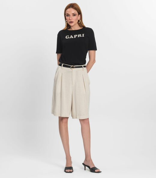 T- Shirt Feminina em Meia Malha Endless Preto