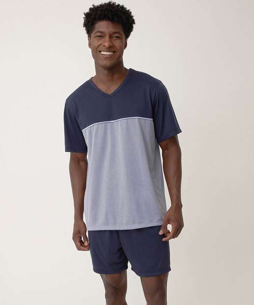 Image_Pijama Masculino Recorte Manga Curta Azul MR